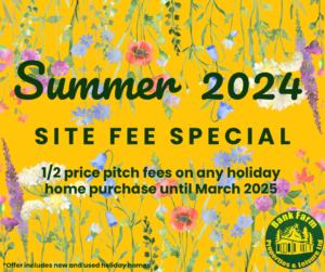 2024 summer offer no site fees till march 2025 on all new and preloved static caravans.