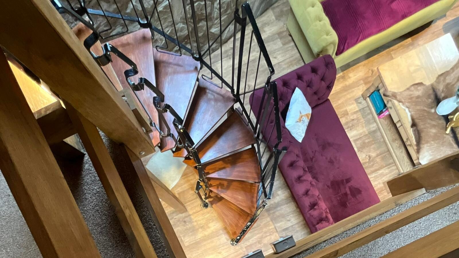 Spiral Stairs in the glamping lodge.