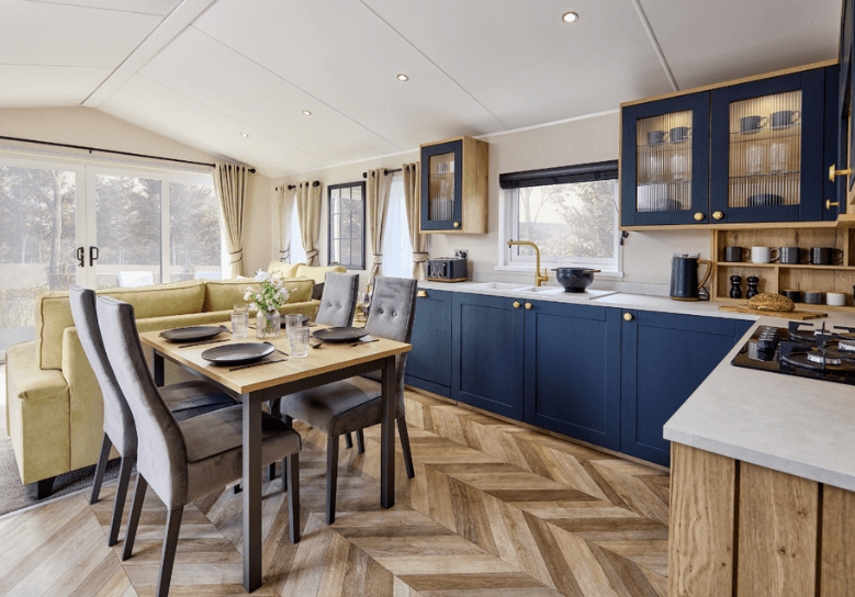 Willerby Gainsborough Kitchen and dining area looking down towards open plan lounge