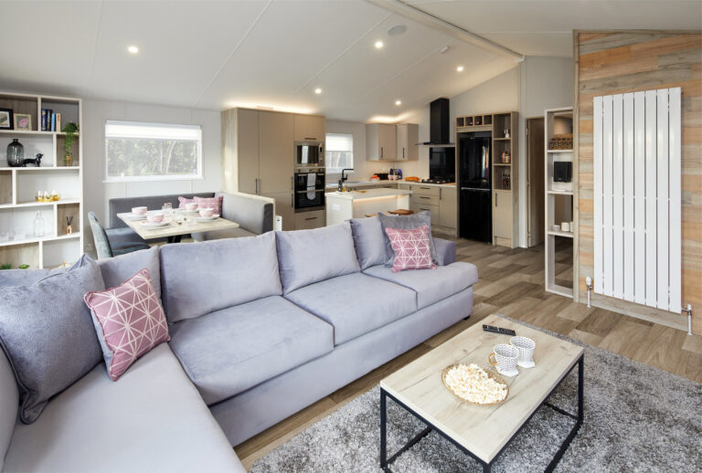 The Mapleton Lounge with grey soft furnishings