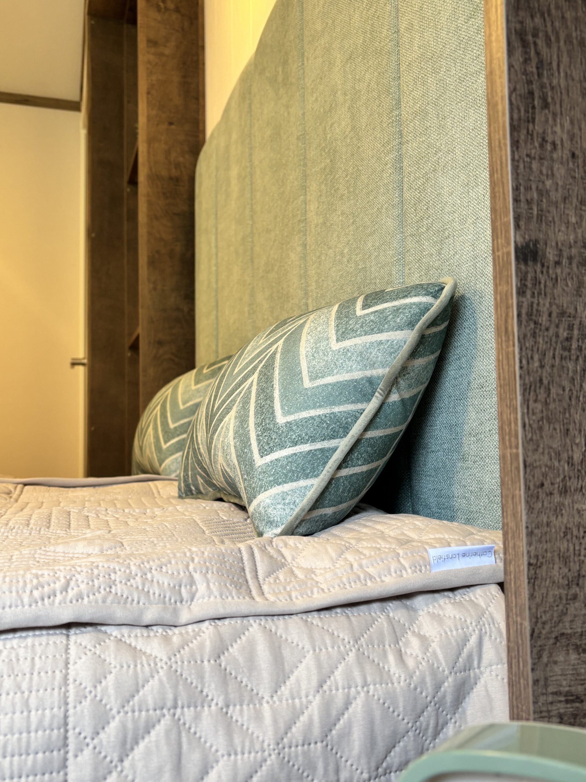 close up of master bed in regal hemsworth