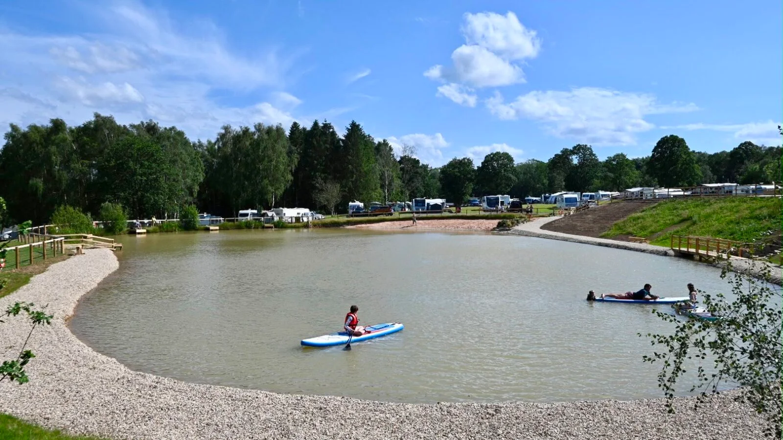 Paddleboarding lake