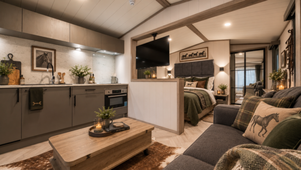 3D render of the Little Lodge Glamping at Bank Farm Equestrian