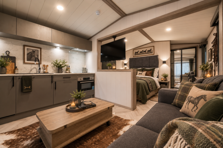 Little Lodge 1 3D render of the Little Lodge Glamping at Bank Farm Equestrian