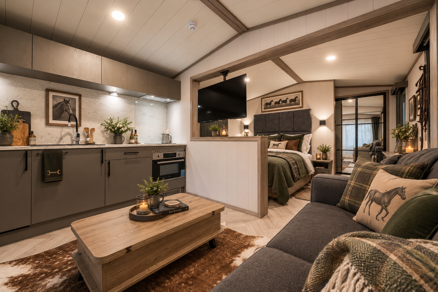 Little Lodge 1 3D render of the Little Lodge Glamping at Bank Farm Equestrian