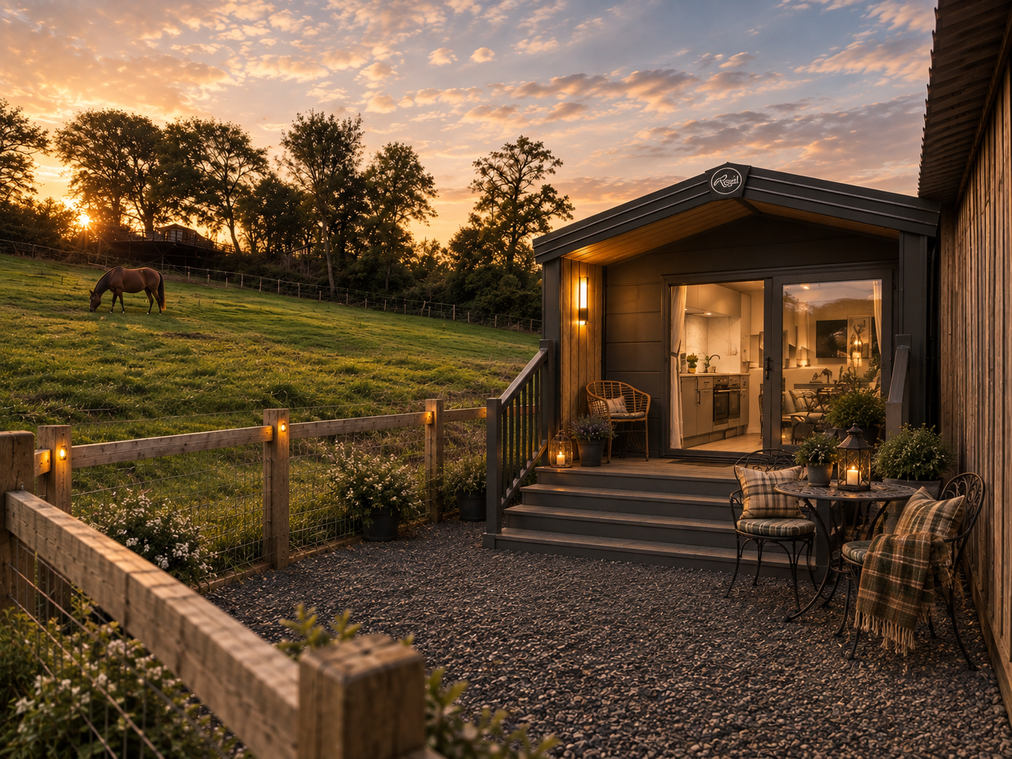Ai Rendering of Exterior of Little Lodge at Bank Farm Equestrian