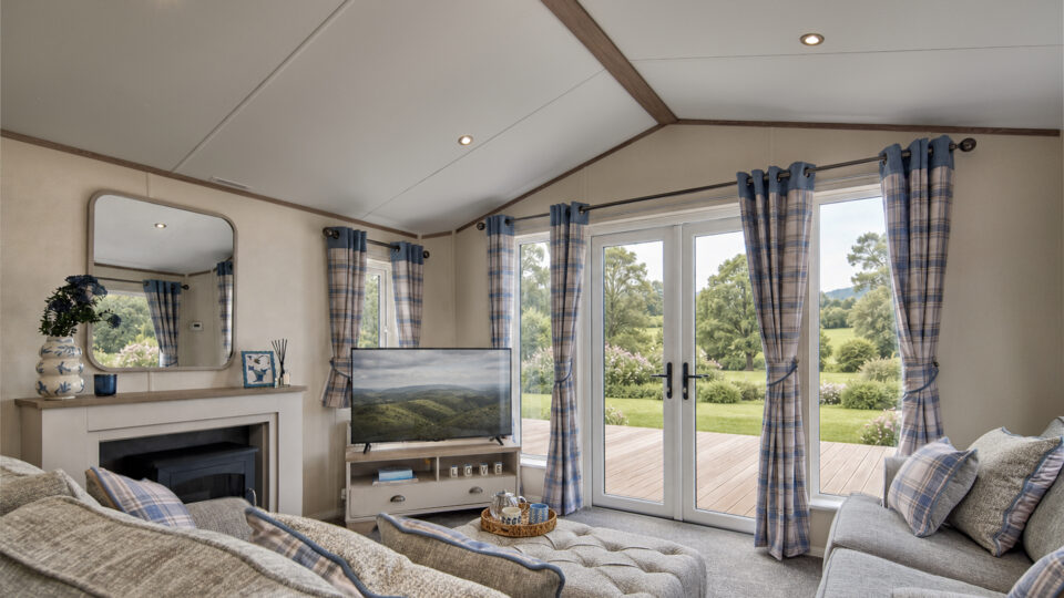 Bright open living space in the Willerby Sheraton Anniversary Lodge at Lodge Coppice Holiday Park
