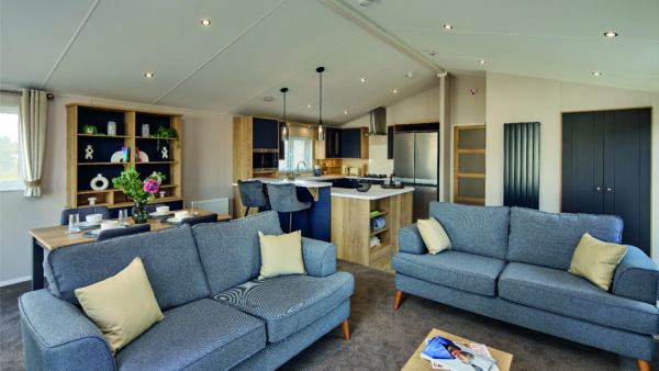 Living room area in the The Willerby New Holland at Lodge Coppice Holiday Park
